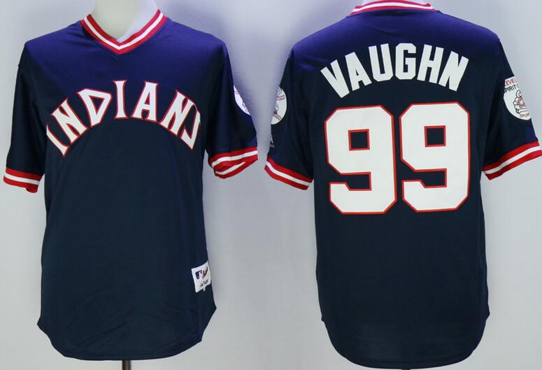 Cleveland Indians 99 Ricky Vaughn blue men baseball mlb Jersey