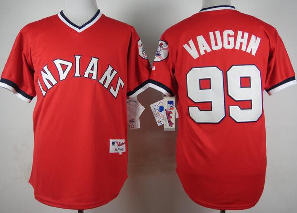 Cleveland Indians 99 Ricky Vaughn red men baseball mlb Jerseys