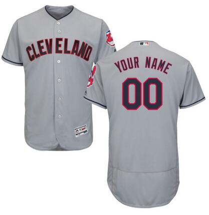 Cleveland Indians Majestic grey Cool Base Custom Jers