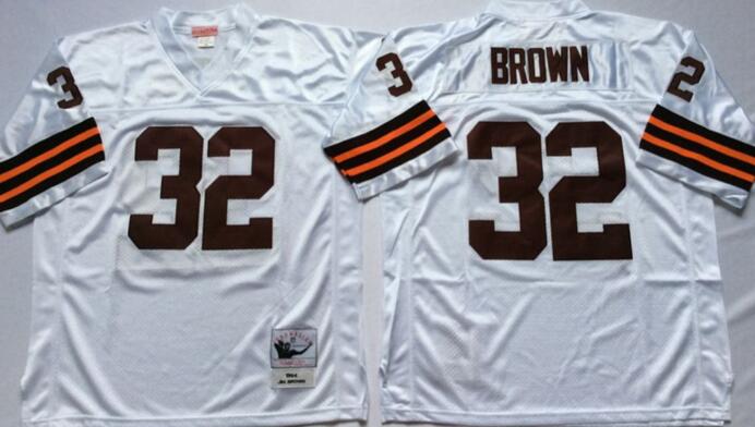 Cleveland browns 32  Jim Brown White men Throwback NFL football Jerseys