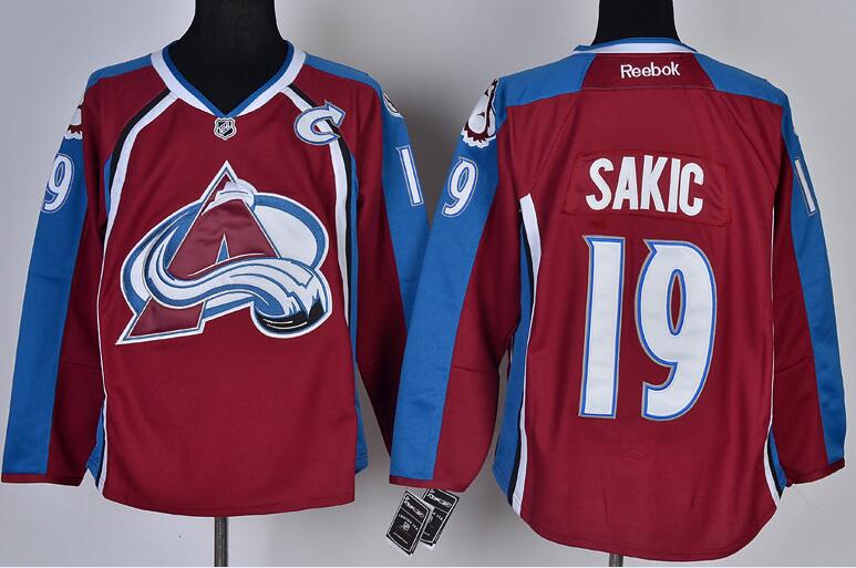 Colorado Avalanche 19 Joe Sakic Red men nhl ice hockey jersey