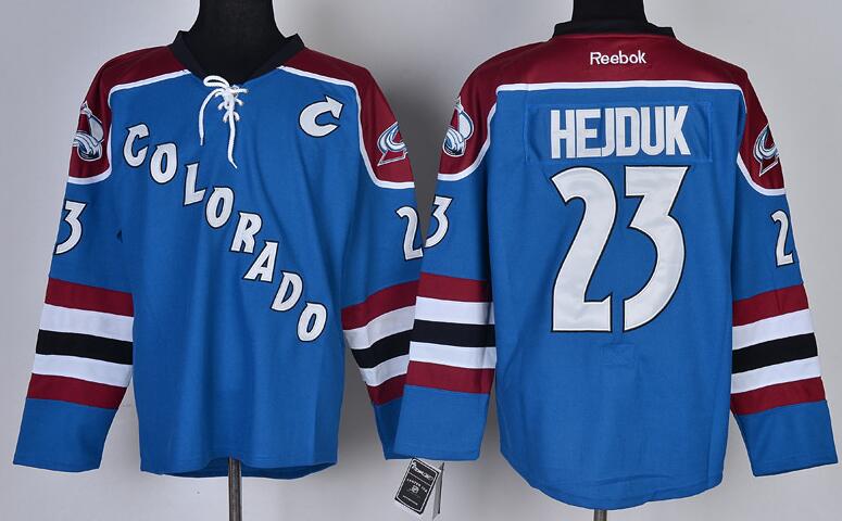 Colorado Avalanche 23 Milan Hejduk Blue men nhl ice hockey jerseys