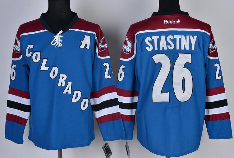 Colorado Avalanche 26 STASTNY blue men nhl ice hockey jerseys