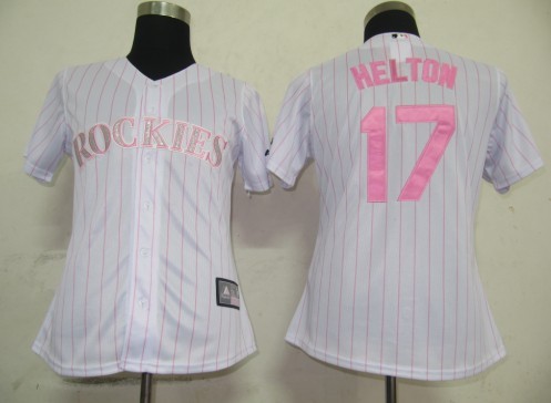 Colorado Rockies 17 Helton White MLB Women Jerseys