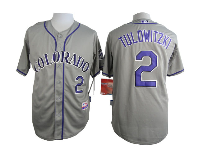 Colorado Rockies 2 Troy Tulowitzki gray men baseball mlb Jersey