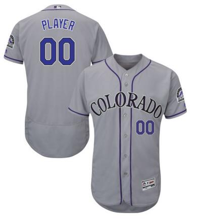 Colorado Rockies Majestic grey Home Flex Base Authentic Collection Custom Jersey