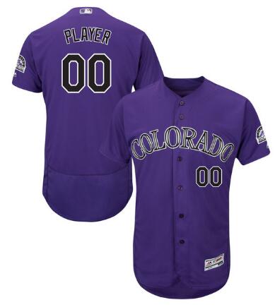 Colorado Rockies Majestic purple Home Flex Base Authentic Collection Custom Jersey