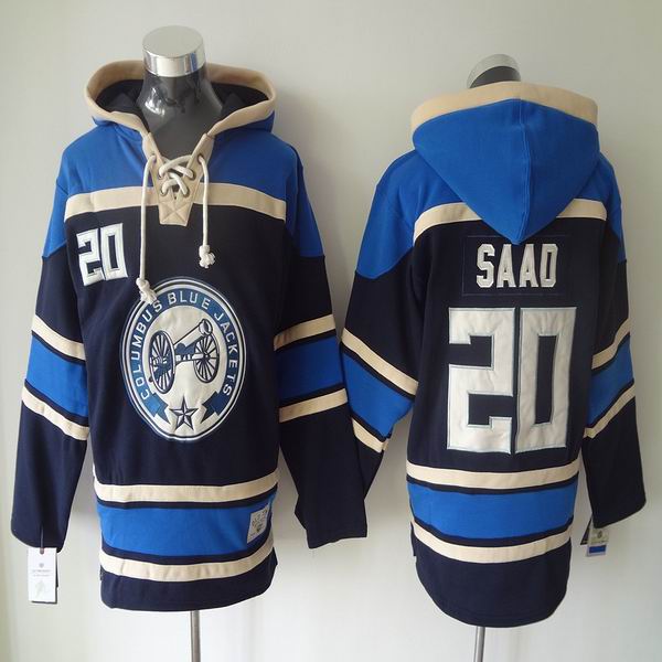 Columbus Blue Jackets #20 Brandon Saad blue Hockey Hooded Sweatshirt