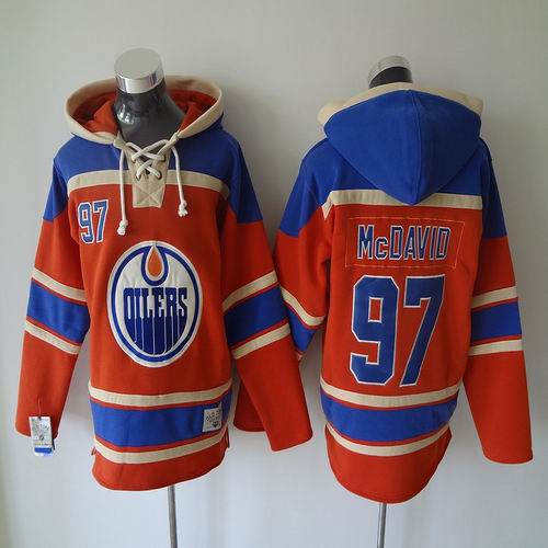 Connor Mcdavid #97 Edmonton Oilers orange Ice Hockey Hooded Sweatshirt