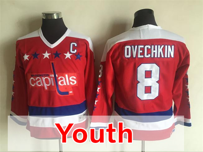 Youth Alexander 8 Alex Ovechkin Hockey Jersey