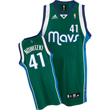 Dallas Mavericks 41 Dirk Nowitzki green adidas men NBA basketball Jersey