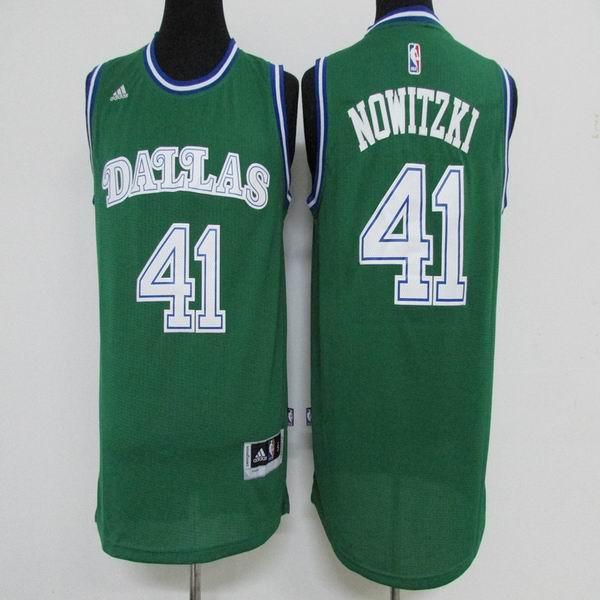 Dallas Mavericks 41 Dirk Nowitzki green adidas men NBA basketball Jerseys