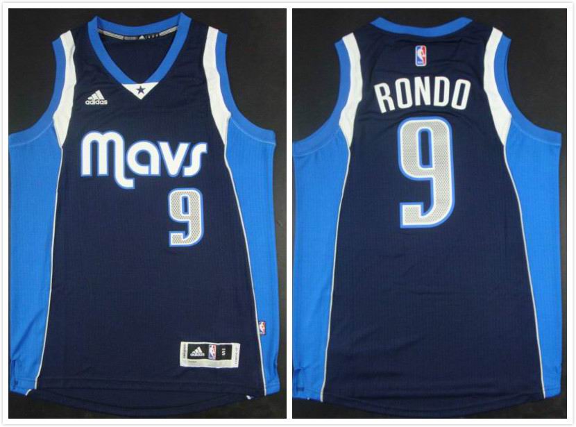 Dallas Mavericks 9 Rajon Rondo dark blue Swingman adidas men NBA basketball Jerseys