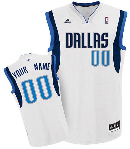 Dallas Mavericks white adidas Home Jersey custom any name number