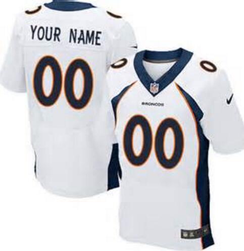 Denver Broncos Nike white Custom Elite Jersey for Men women youth kids