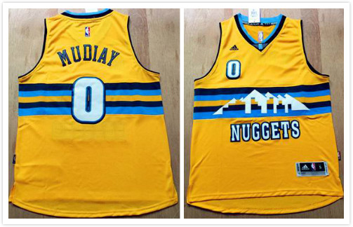 Denver Nuggets 0 Emmanuel Mudiay yellow adidas men nba basketball jerseys