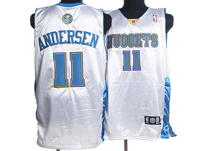 Denver Nuggets 11 ANDERSEN white adidas men nba basketball jerseys