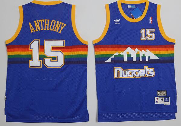 Denver Nuggets 15 Carmelo Anthony blue adidas men nba basketball jersey