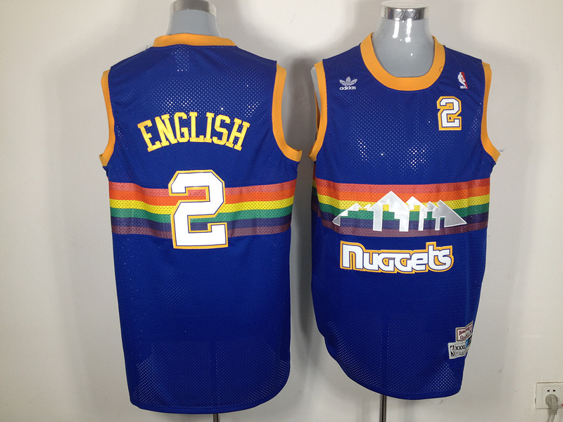 Denver Nuggets 2 Alex English Blue adidas men nba basketball jerseys