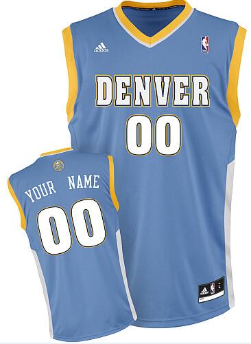 Denver Nuggets Lt blue adidas Road Jersey custom any name number