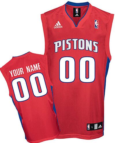 Detroit Pistons Custom red Alternate Jersey for sale