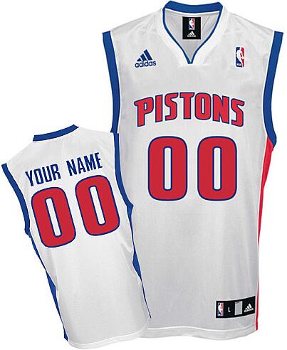 Detroit Pistons Custom white adidas Home Jersey for sale