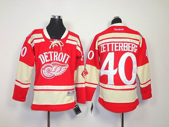 Detroit Red Wings #40 Henrik Zetterberg Red kid nhl Jersey