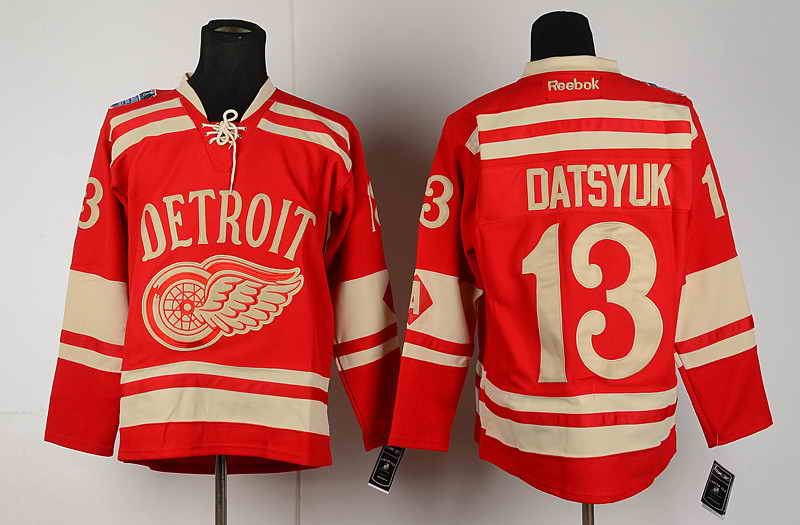 Detroit Red Wings 13 Pavel Datsyuk Red  winter classic men ice hockey nhl jerseys