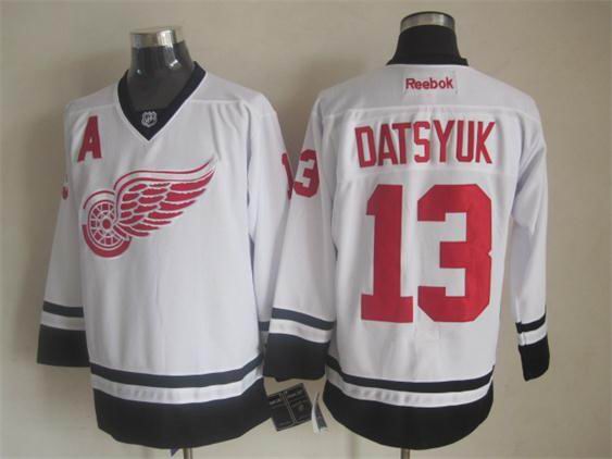 Detroit Red Wings 13 Pavel Datsyuk white men ice hockey nhl jerseys