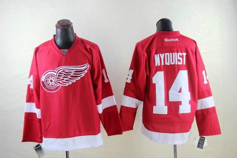 Detroit Red Wings 14 Gustav Nyquist Red red Throwback CCM men ice hockey nhl jerseys