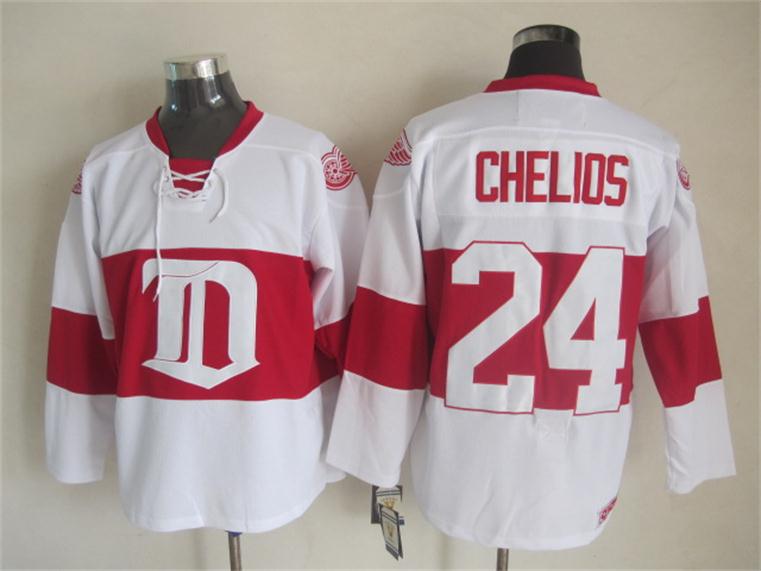 Detroit Red Wings 24 Chris Chelios white men ice hockey nhl jerseys