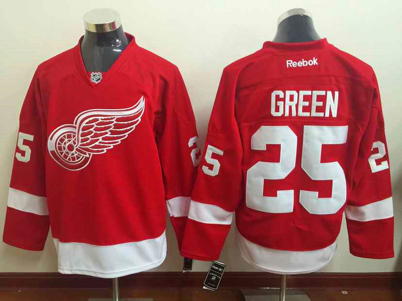 Detroit Red Wings 25 Mike Green red men ice hockey nhl jerseys