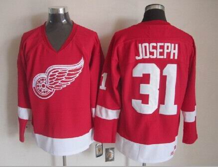 Detroit Red Wings 31 Curtis Joseph red Throwback CCM men ice hockey nhl jerseys