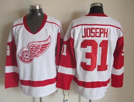 Detroit Red Wings 31 Curtis Joseph white Throwback CCM men ice hockey nhl jerseys