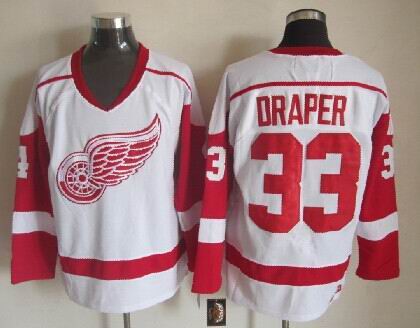 Detroit Red Wings 33 Kris Draper White Throwback CCM men ice hockey nhl jerseys