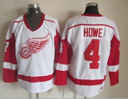 Detroit Red Wings 4 Syd Howe White Throwback CCM men ice hockey nhl jerseys