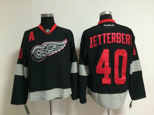 Detroit Red Wings 40 Henrik Zetterberg black men ice hockey nhl jerseys