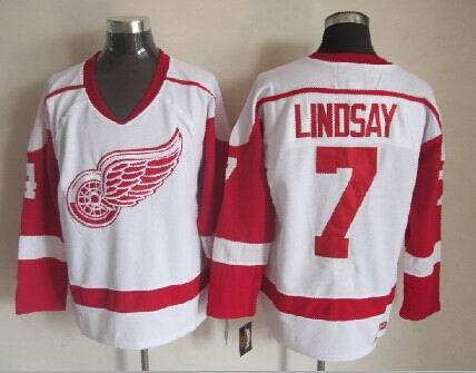 Detroit Red Wings 7 Ted Lindsay white Throwback CCM men ice hockey nhl jerseys