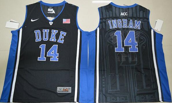 Duke Blue Devils Brandon Ingram 14 V Neck College Basketball Elite Jersey - Black