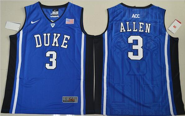 Duke Blue Devils Garyson Allen 3 V Neck College Basketball Elite Jersey - Blue