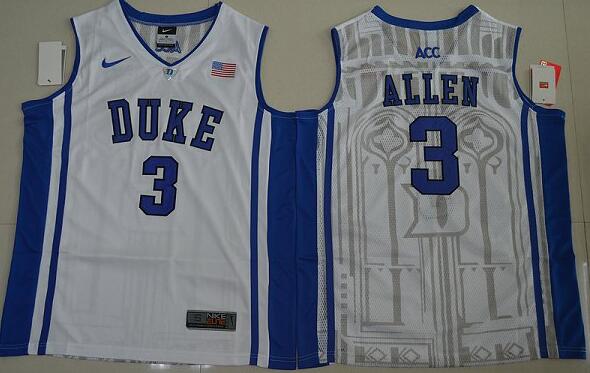 Duke Blue Devils Garyson Allen 3 V Neck College Basketball Elite Jersey - White