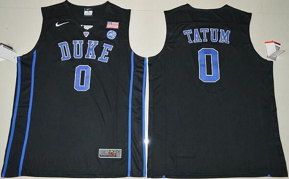 Duke Blue Devils Jayson Tatum 0 V Neck College Basketball Authentic Jersey - Black