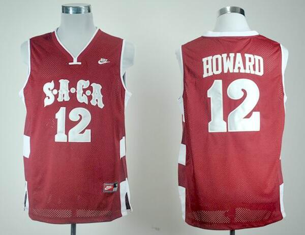Dwight Howard SACA High School #12 Red Stitched Basketball Jerseys