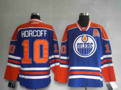 Edmonton Oilers 10 HORCOFF Blue men nhl ice hockey  jerseys