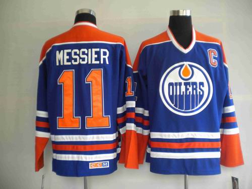 Edmonton Oilers 11 MESSIEK Blue men nhl ice hockey  jerseys