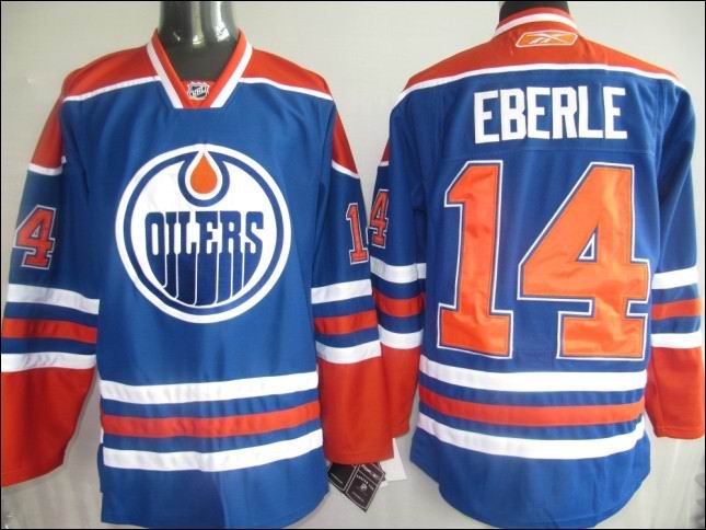 Edmonton Oilers 14 Eberle Blue men nhl ice hockey  jerseys