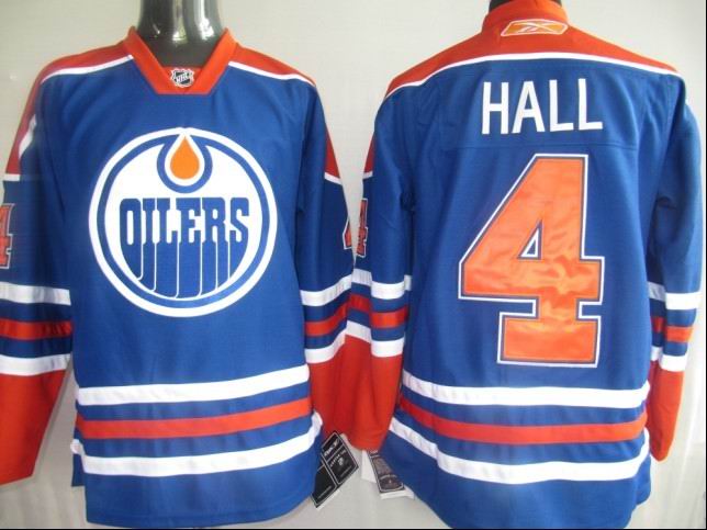 Edmonton Oilers 4 Taylor Hall Blue men nhl ice hockey  jerseys