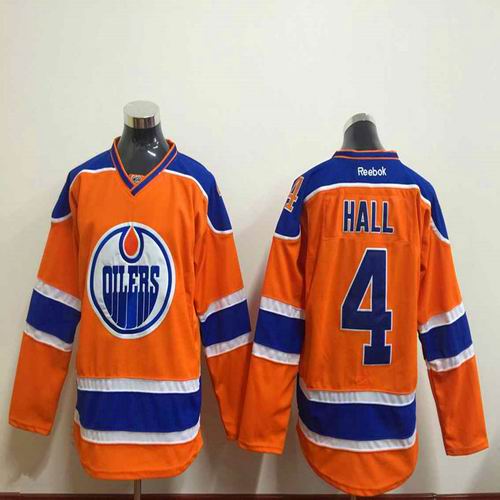 Edmonton Oilers 4 Taylor Hall orange men nhl ice hockey  jerseys