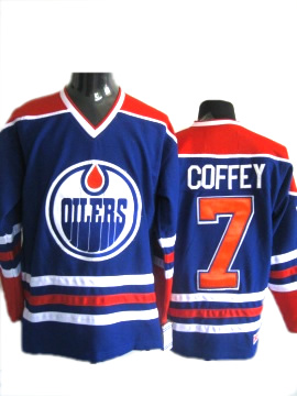 Edmonton Oilers 7 COFFEY Blue  men nhl ice hockey  jerseys