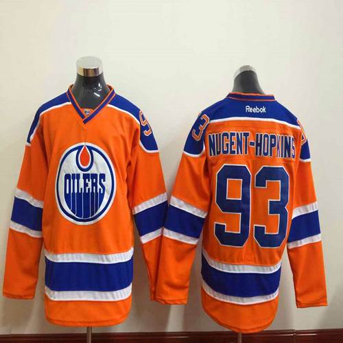 Edmonton Oilers 93# Ryan Nugent-Hopkins orange NHL Jerseys